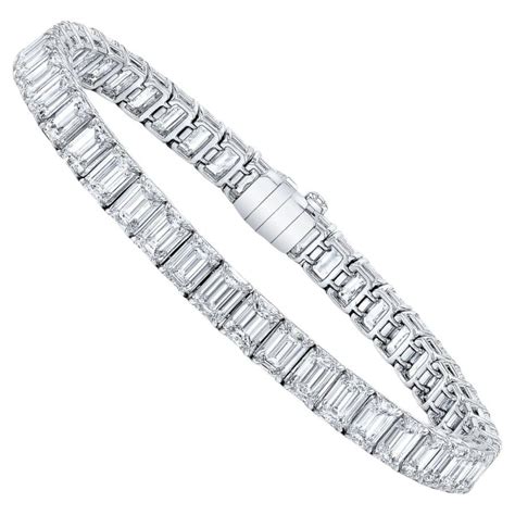 Gia Certified 21 Carat Round Cut Diamond White Gold Bracelet For Sale At 1stdibs