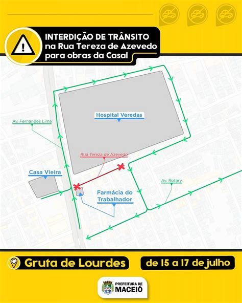 Obra Da Casal Altera Tr Nsito No Bairro Gruta De Lourdes Confira Tnh