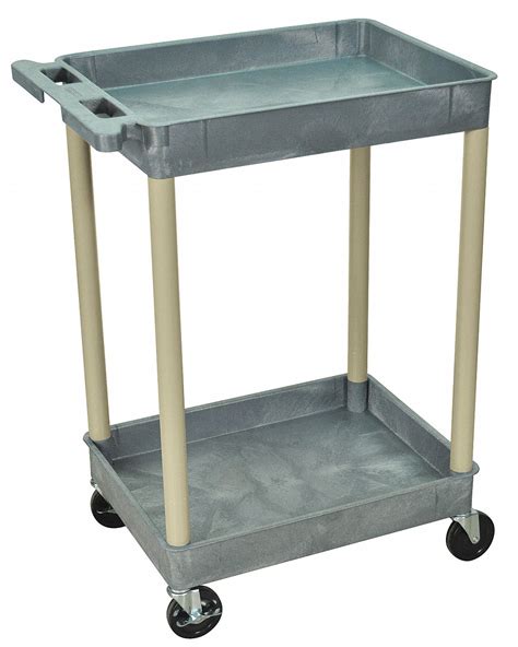 Flat Handle Utility Cart, 200 lb Load Capacity, Number of Shelves 2, 24 ...