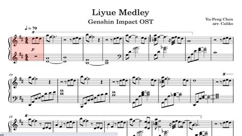 Genshin Impact Ost Liyue Medley Calm Tracks Piano Sheet Music Youtube