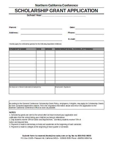 Free 11 Sample Scholarship Application Forms In Pdf Ms Word Excel