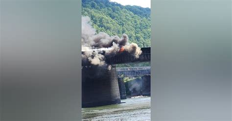 Railroad Bridge At Harpers Ferry Wv Ablaze Firehouse