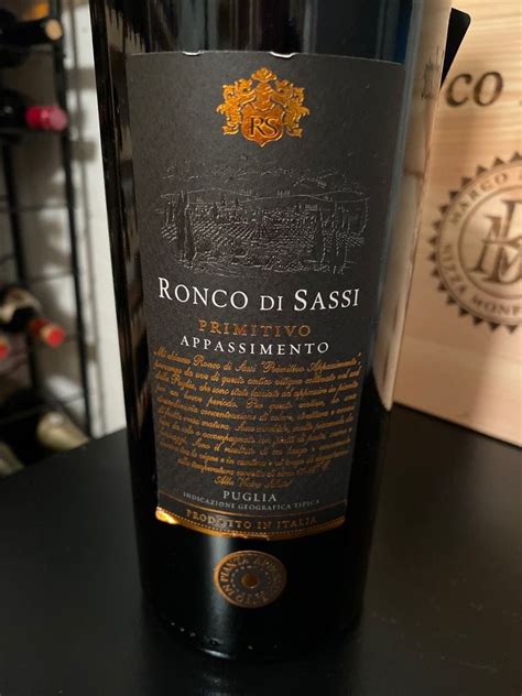 2019 Ronco Di Sassi Primitivo Appassimento Italy Puglia Puglia IGT