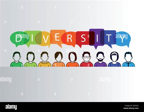 Colorful Diversity Background With Group Of People And Text Stock