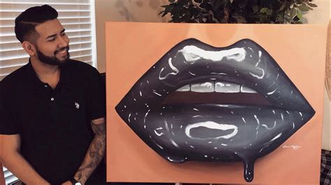 Painting Realistic Glossy Black Lips Youtube