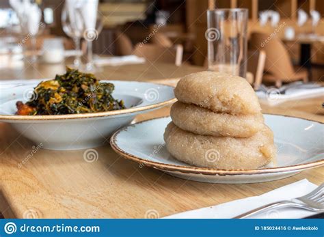 Nigerian Food: Delicious Eba With In Background Stock Photo - Image of ...