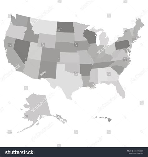 Vektor Stok Vector Map United States America Tanpa Royalti