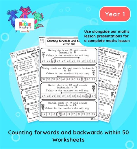 Year 1 Counting Forwards And Backwards Within 50 Worksheets Year 1