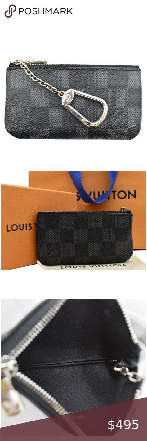 Louis Vuitton Pochette Key Cles Damier Graphite Coin Case Black Louis