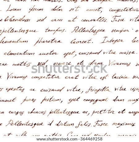 Handwritten Note Latin Text Lorem Ipsum Seamless Pattern Stock Photo