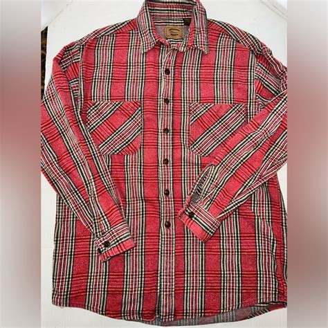 St John S Bay Shirts St Johns Bayvintage Mens Heavyweight Flannel Shirt Shacket Large Tall