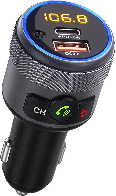 LENCENT Car FM Transmitter Wireless Bluetooth 5 1 Radio Adapter Car