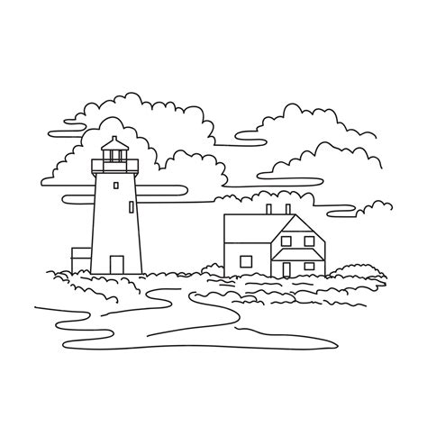 Premium Vector Race Point Light Or Lighthouse On Cape Cod