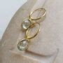 Green Amethyst Gold Hoop Earrings By Adela Rome