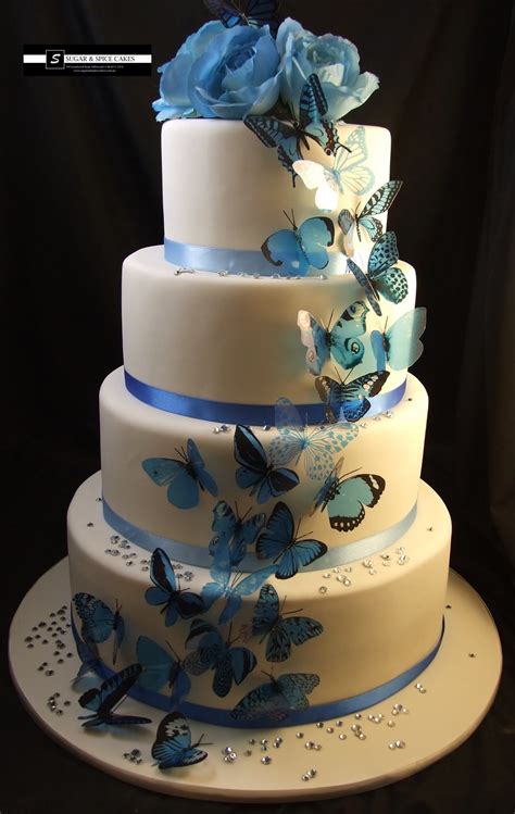 Blue Butterfly Cake Huge Wedding Cakes Cake Decorating Frosting Floral Cake