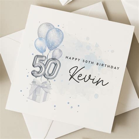 Birthday Card for Him, 50th Birthday Gift, Husband Personalised 50th ...