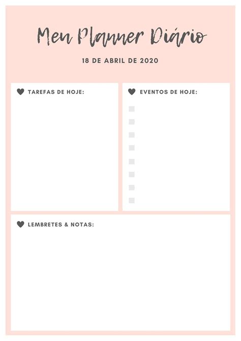 Como Criar Um Planejador Di Rio Daily Planner Canva