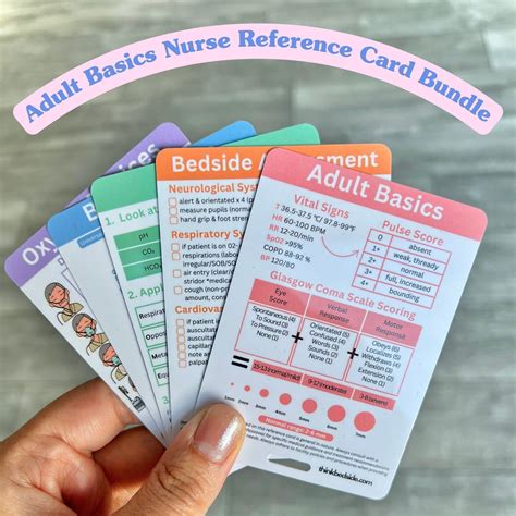 Adult Basics Nurse Reference Card Bundle/ Nurse Gift/ New Nurse ...