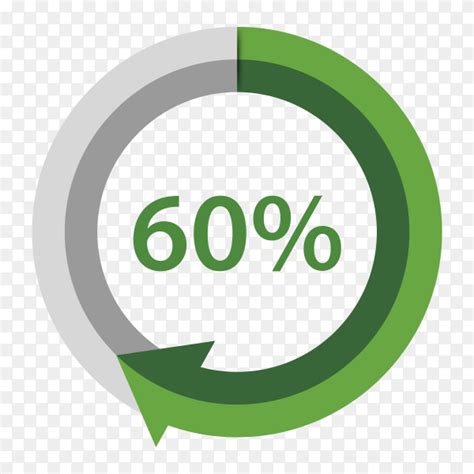 Infographic Circle With Sixty Percentage On Transparent 55 OFF