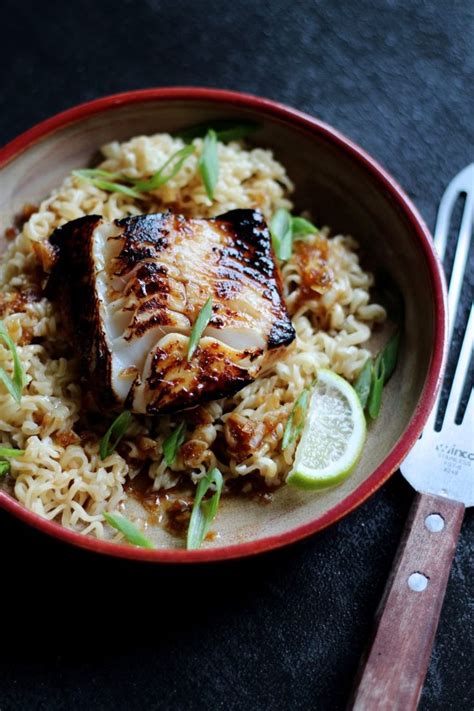 Sablefish With Ginger Soy Glaze Over Ramen Noodles Recipe Fish