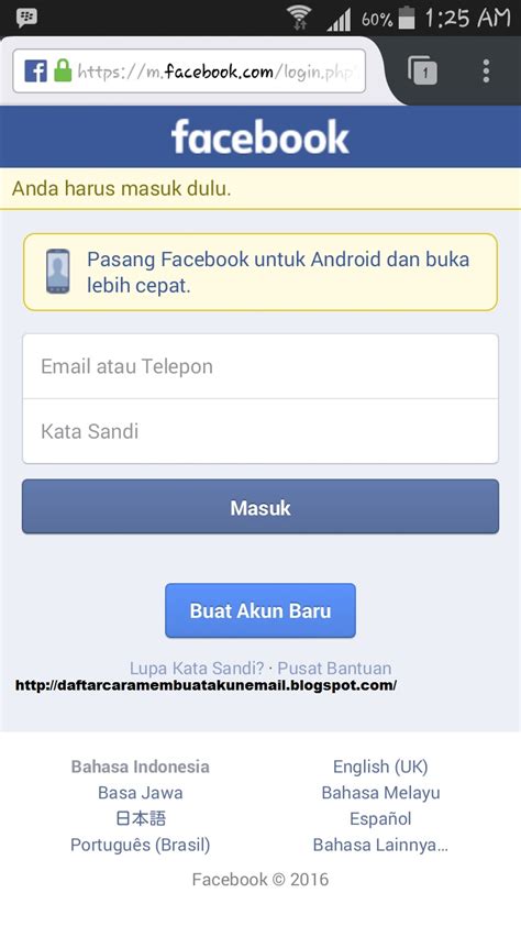 Cara Mudah Membuat Akun Facebook Di Hp Android Terbaru Dunia Online