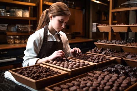 Premium AI Image | Female master chef chocolatier working in artisanal ...