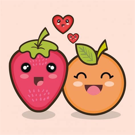 Premium Vector Set Cartoon Fruits Design