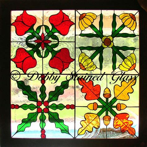 Stained Glass Panel Four Seasons Quilt Stained Glass Quilt Stained