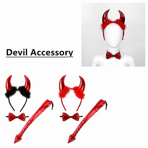 Halloween Devil Costume Set Devil Horn Headband Devil Tail With