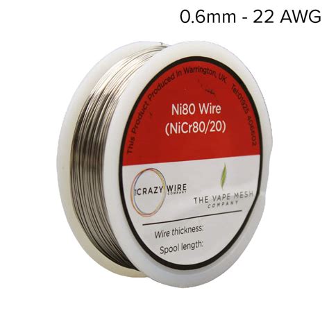 Ni Nichrome Wire Regular Round Wire Mm Awg G Spool