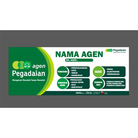 Jual Cetak Banner Spanduk Agen Pegadaian Fast Respon Free Revisi