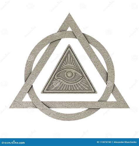 Masonic Symbol Concept All Seeing Eye Inside Pyramid Triangle A Stock Illustration