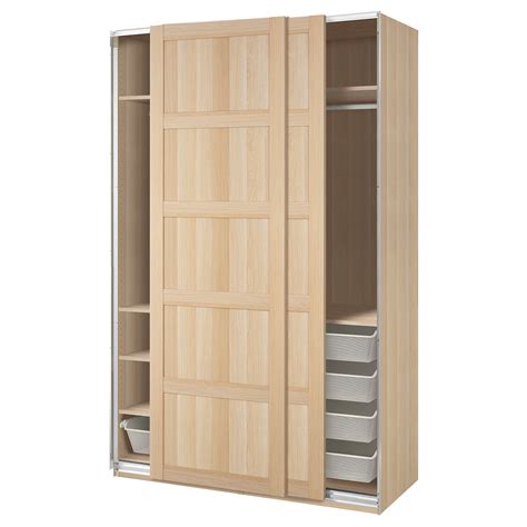 Paxbergsbo Wardrobe Combination White Stained Oak Effectwhite Stained Oak Effect 150x66x236 Cm