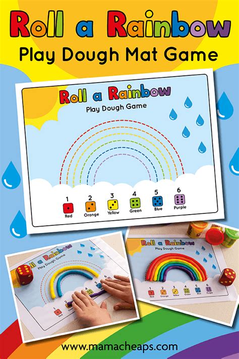 Roll A Rainbow Play Dough Activity Mat Printable Mama Cheaps®