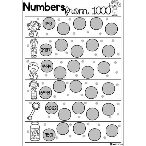 Numbers 1 1000 Worksheets Pdf