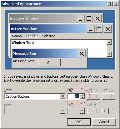 Change The Size Of Minimize, Maximize and Close Button in Windows