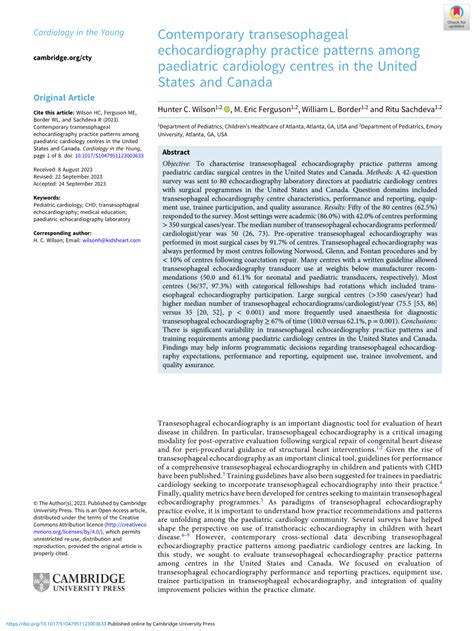 PDF Contemporary Transesophageal Echocardiography Practice Patterns