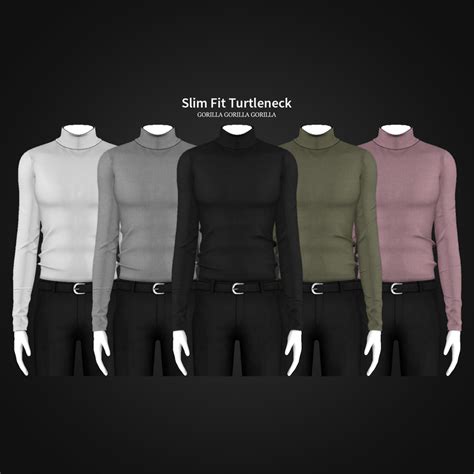 Slim Fit Turtleneck Gorilla Gorilla Gorilla On Patreon Sims 4 Men