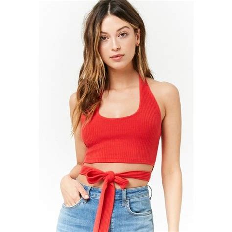 Ribbed Halter Neck Crop Top Forever 21 Trends Halter Neck Crop Top