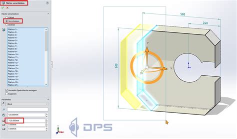 Fläche verschieben DS SolidWorks SolidWorks Lösung vorhanden