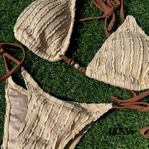 𝐚𝐥𝐥𝐮𝐰𝐚𝐧𝐭 set bikini đồ bơi đi biển ruffle ren bèo charm sao biển
