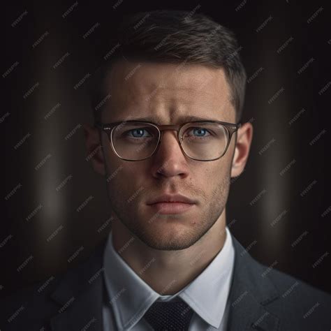 Premium Ai Image A Man In A Suit And Glasses Is Wearing A Suit And A Tie