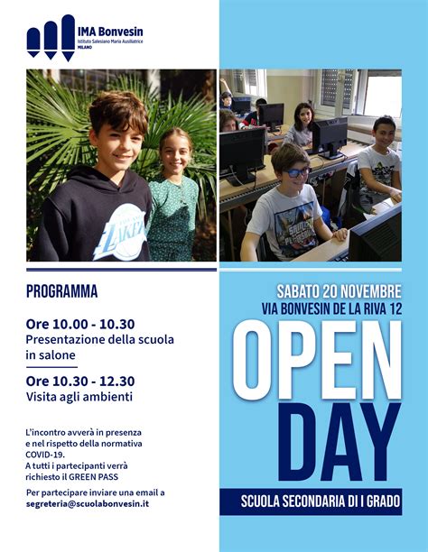 Open Day Scuola Secondaria Di Primo Grado Ima Bonvesin