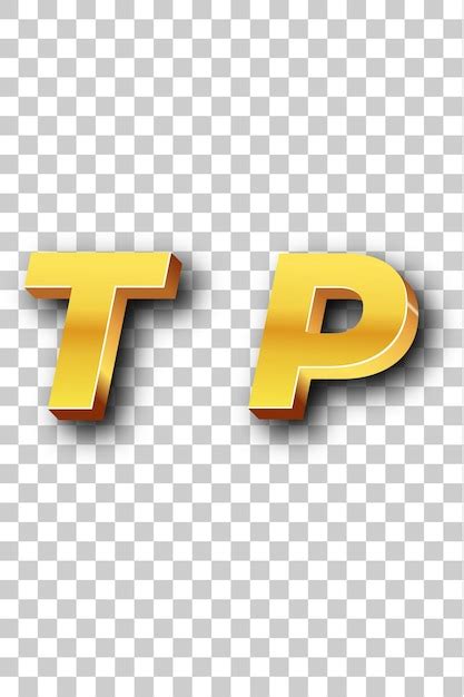 Premium Psd Tp Gold Logo Icon Isolated White Background Transparent