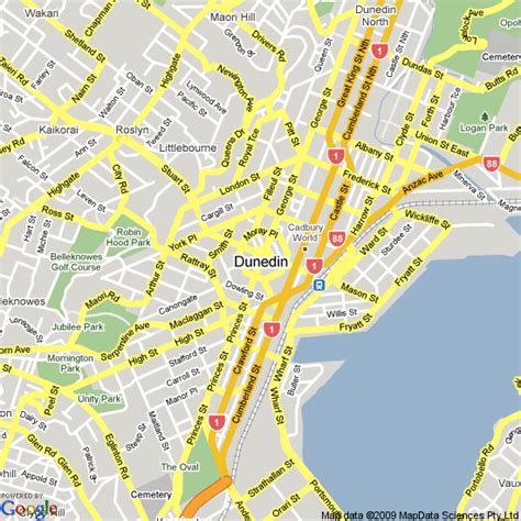 Dunedin Map - New Zealand