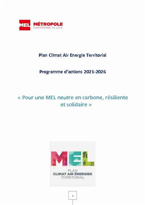 Plan Climat Air Energie Territorial Programme Dactions Pdf