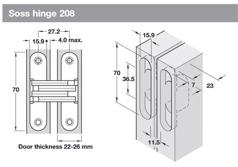 Soss hinge 101 for 13-16 mm door thickness - solmer.co.uk