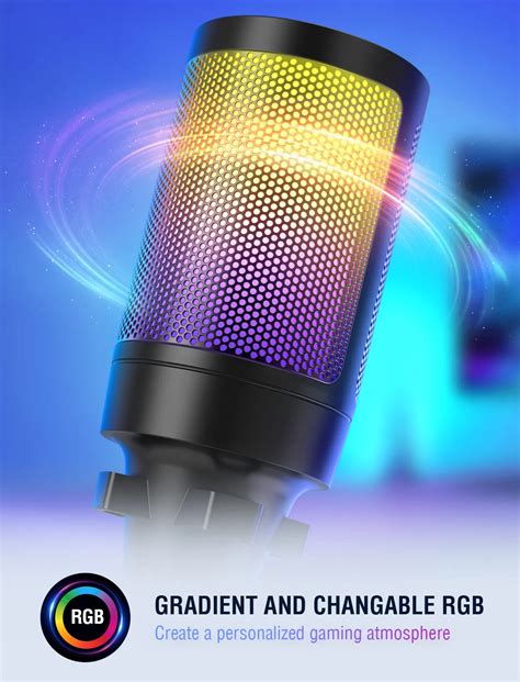 Fifine A V Ampligame Usb Rgb Gaming Mic Microphone