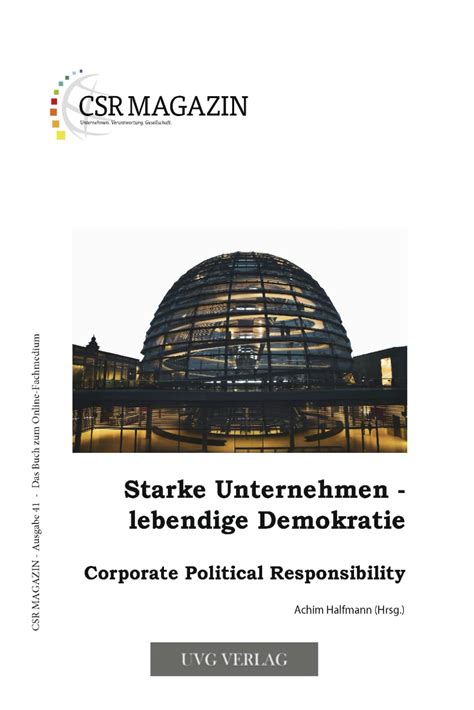 Starke Unternehmen Lebendige Demokratie Corporate Political