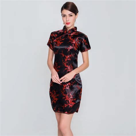 Elegant Slim Plus Size Qipao New Chinese Female Rayon Dress